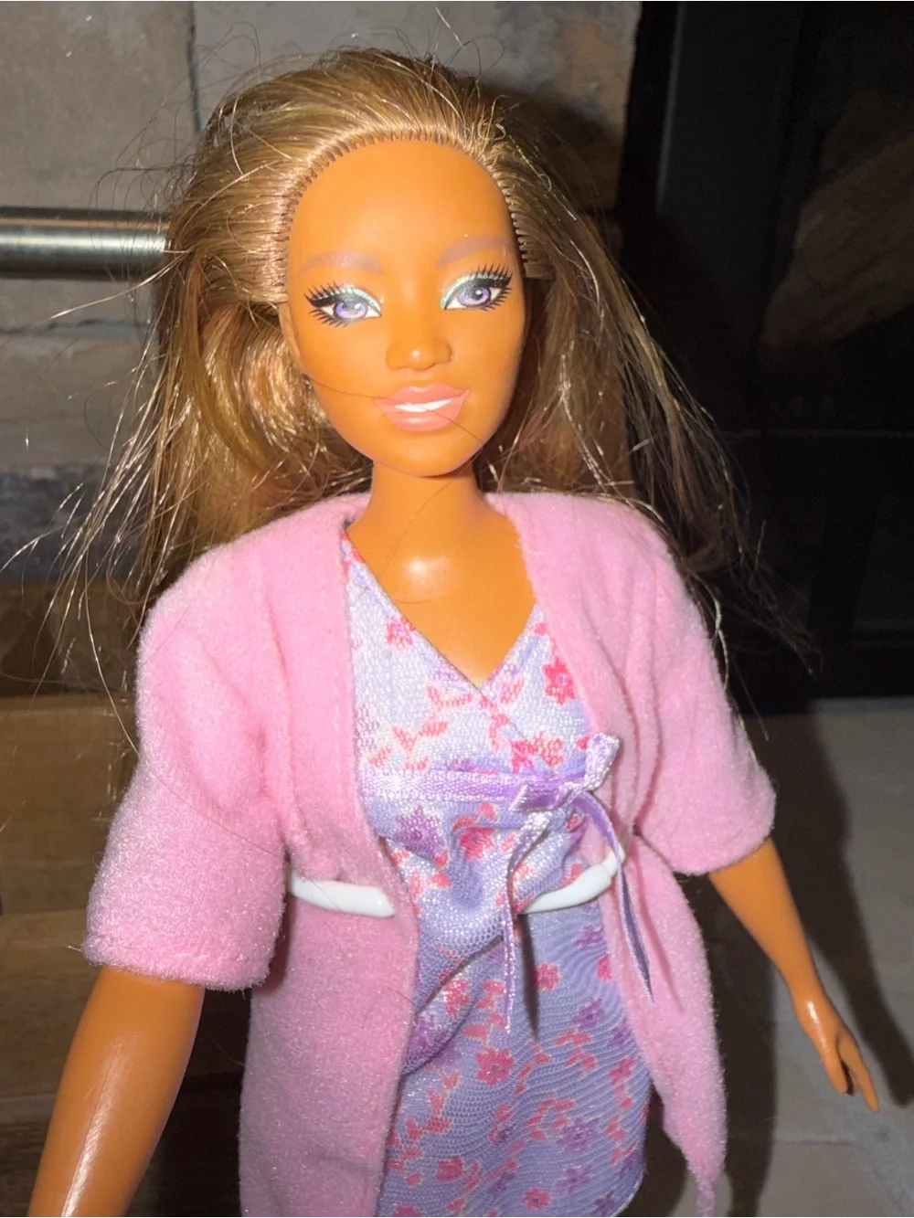 Barbie bedtime in pjs and robe